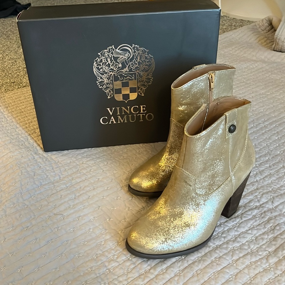 Gold Vince Camuto western boots